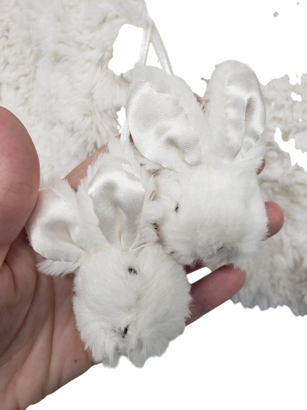 Bunnies by the Bay White Faux Fur Cape Bunny Heads 6-12 Months Give Glad Dreams - Picture 11 of 13
